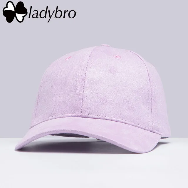 Ladybro Spring Women Hat Cap Casual Ladies Dad Hat Men Brand 6 panel Suede Baseball Cap Bone Male Female Snapback Casquette