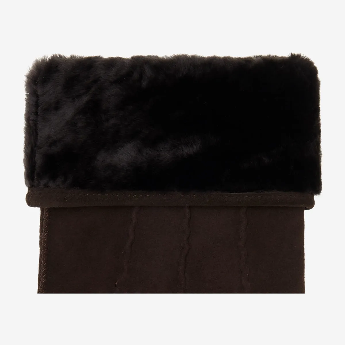 Matthew (brown) - suede goatskin leather gloves with luxurious sheep fur lining