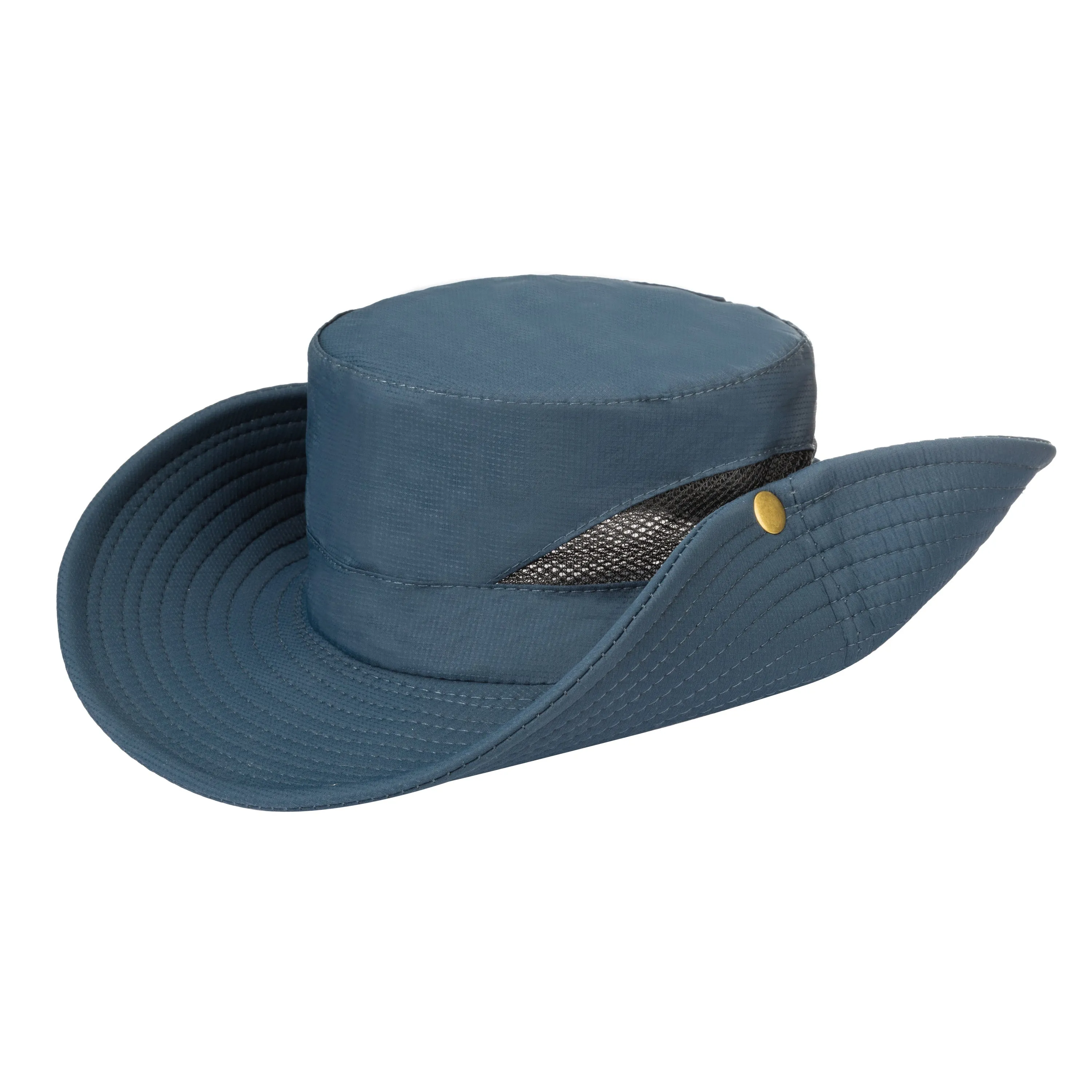 Men's Floatable Wide Brim Sun Hat With Mesh Crown Inset