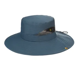 Men's Floatable Wide Brim Sun Hat With Mesh Crown Inset