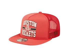 Men's Houston Rockets New Era Logo A-Frame 9FIFTY Trucker Snapback Cap