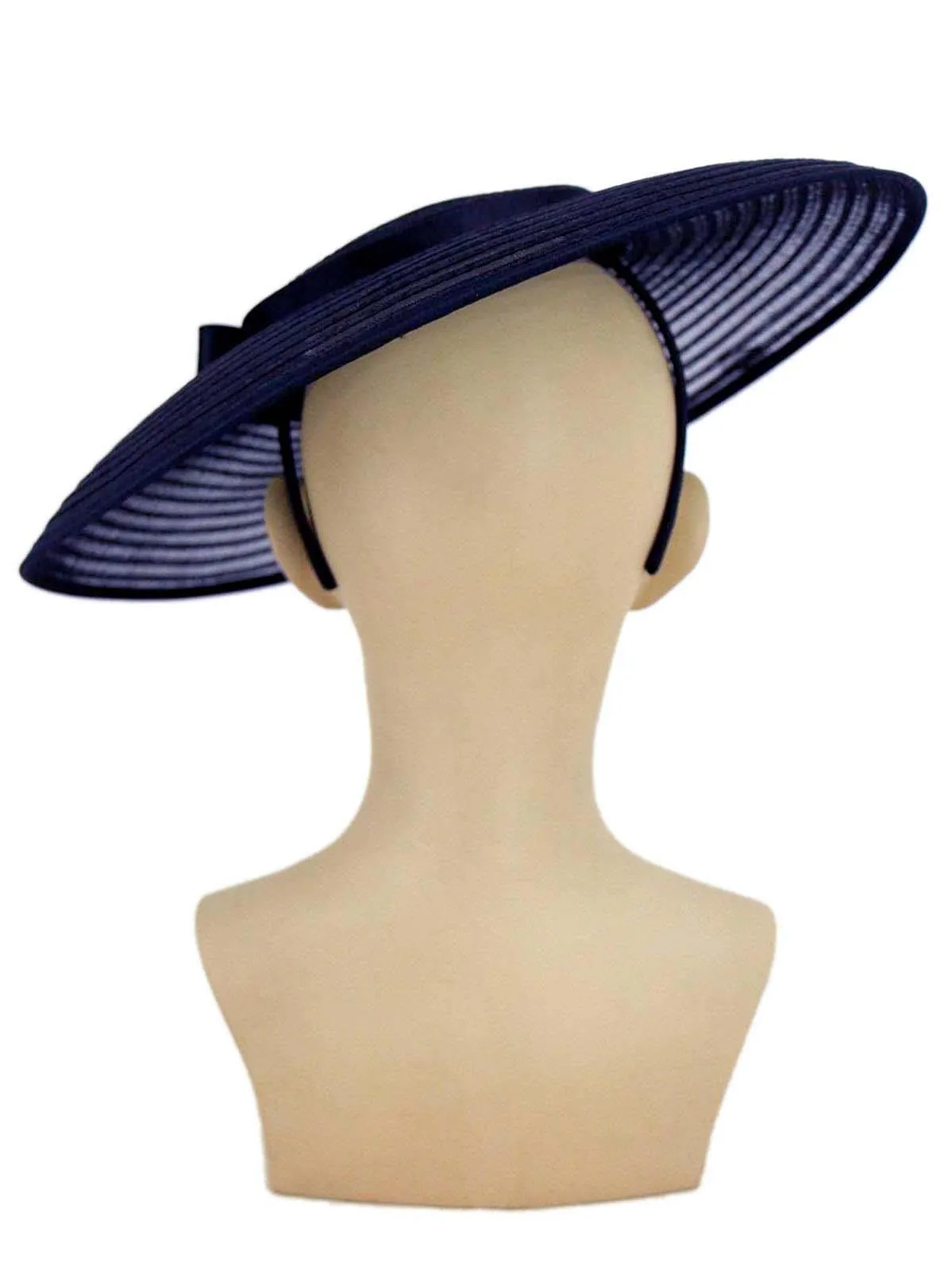 Navy Sheer 1940s Style Tilt Hat