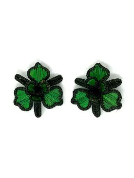 Orchid earrings green