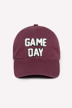 Plum Purple Sherpa Game Day Lettered Baseball Cap Women's Hat