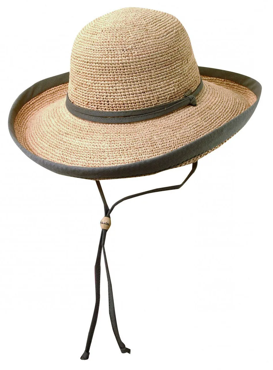 Scala - Fine Crocheted Raffia Kettle Brim Hat