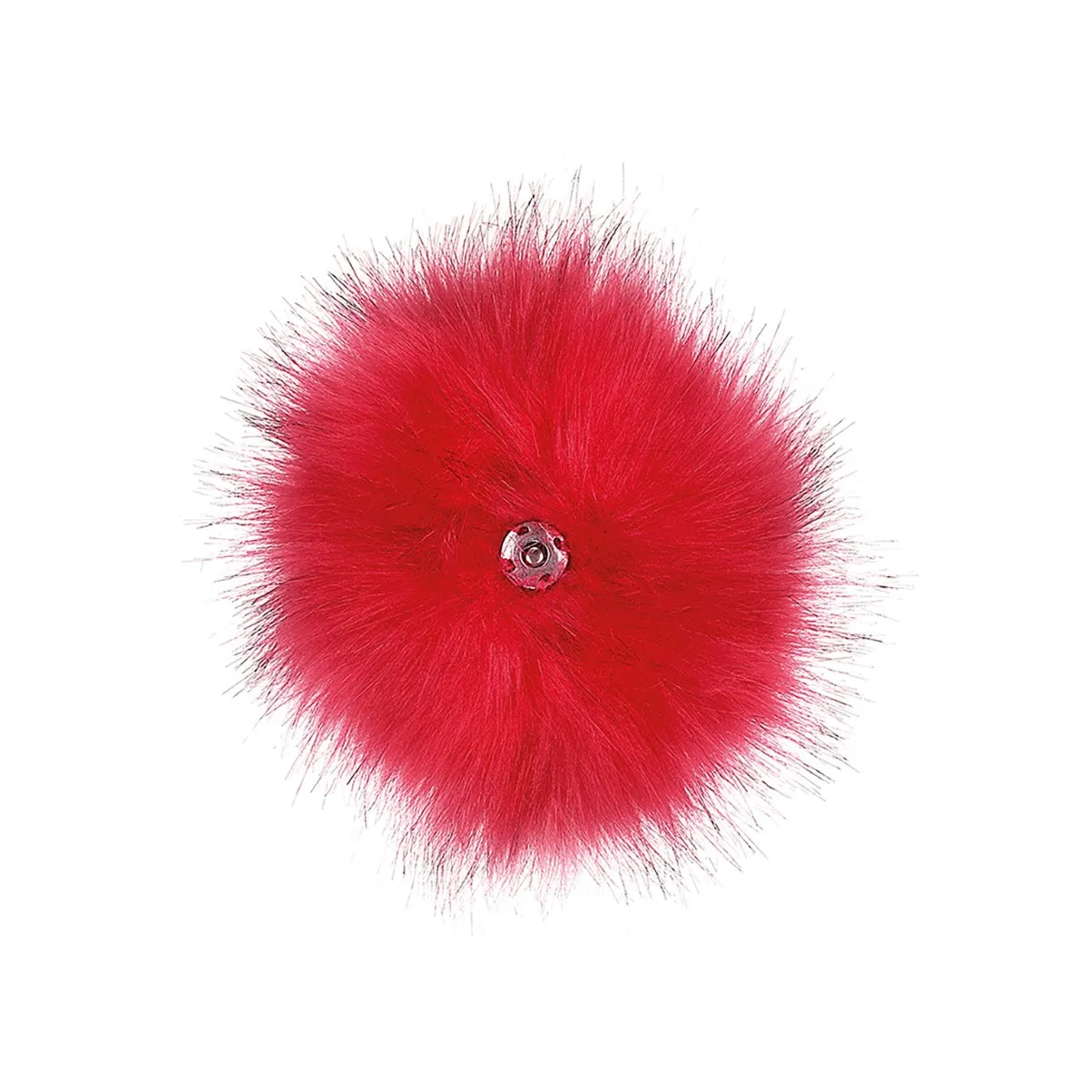 Scarlet Faux Fur Pom-Pom Keyring