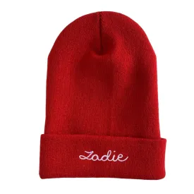 The Adult Chainstitch Beanie - Red