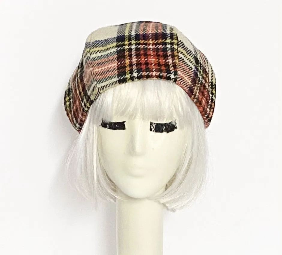 Wool Plaid Beret Hat